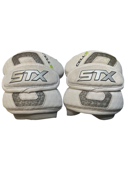 Vist Large View of Product Image Which is Used STX STX CELL VI ELBOW GUARDS Lacrosse Arm Pads/Guards White SM
