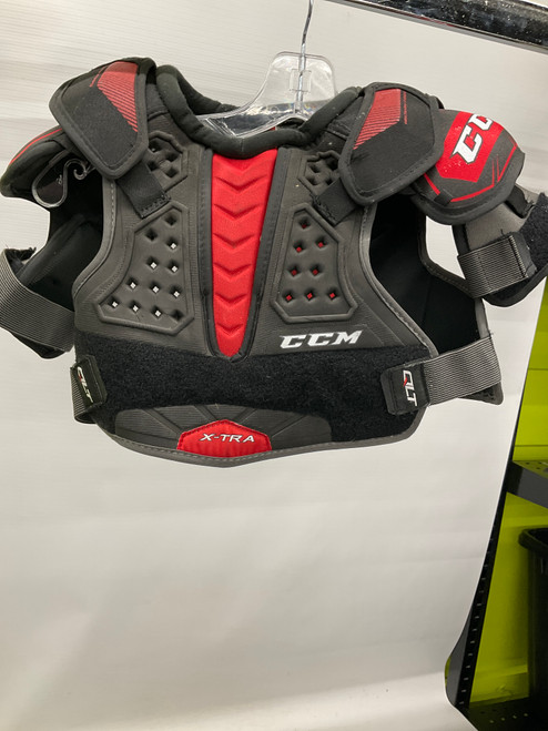 Vist Large View of Product Image Which is Used CCM QLT X-TRA Junior Shoulder Pads MD 11836-S000028709