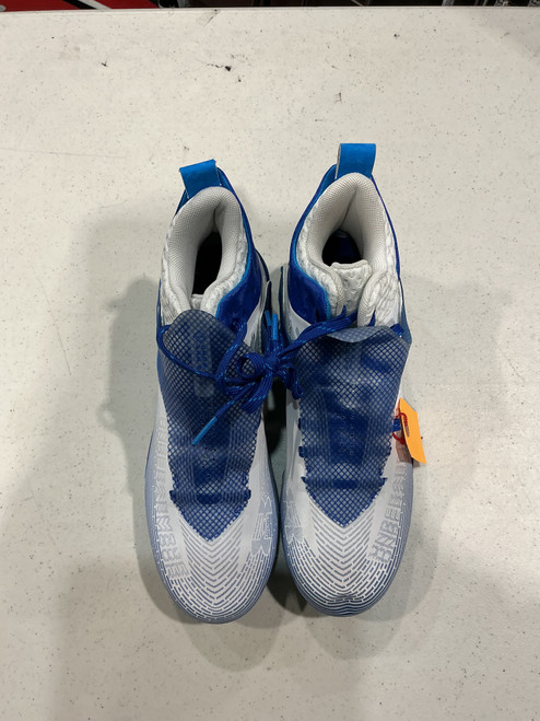 Vist Large View of Product Image Which is Used Under Armour HIGHLIGHT HAMMER MC Adult FB Cleats Royal Blue And White Senior 9 11628-S000181572