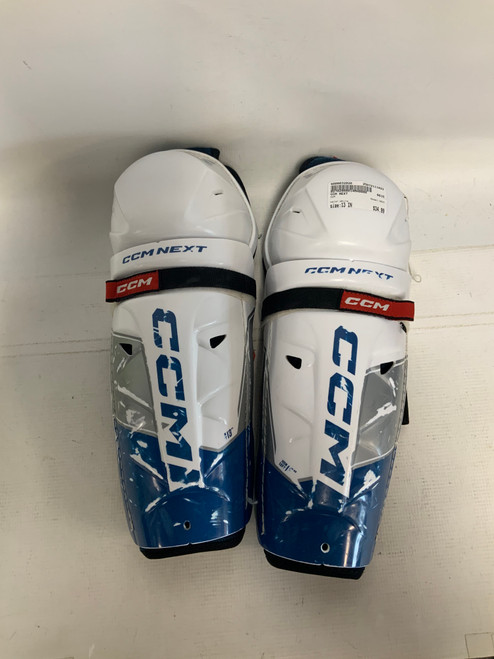 Vist Large View of Product Image Which is Used CCM NEXT Intermediate Shin Guards White 13" 11823-S000032920