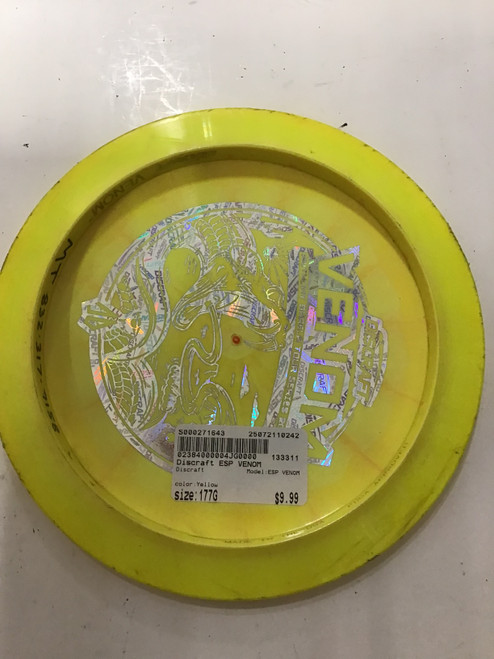 Vist Large View of Product Image Which is Used Discraft ESP VENOM Disc Golf Driver Yellow 177g 10242-S000271643