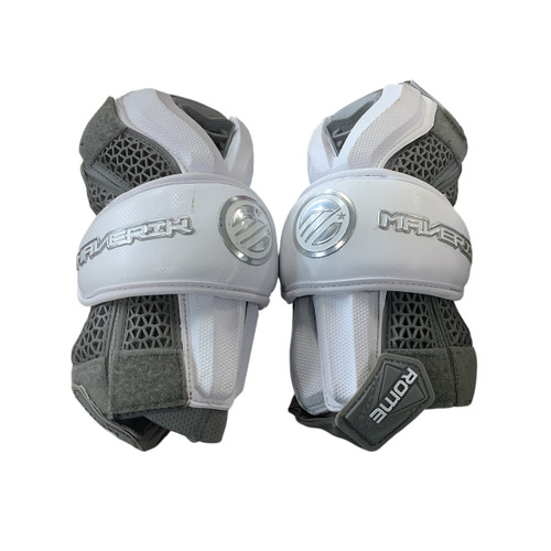 Vist Large View of Product Image Which is Used Maverik ROME Lacrosse Arm Pads/Guards White SM