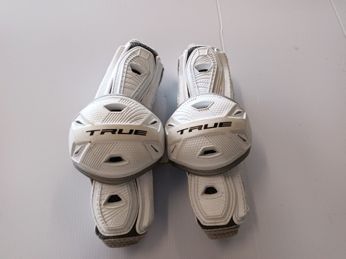 Vist Large View of Product Image Which is Used True ARM PADS Lacrosse Arm Pads/Guards White SM