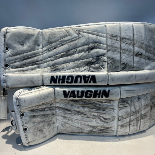 Used Vaughn V9 Goalie Leg Pads Junior White 28" 11878-S000021751