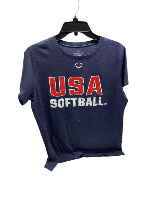 Used Evoshield USA SOFTBALL T-SHIRT S.S. T-Shirt Y Navy Blue LG 11347-S000251513