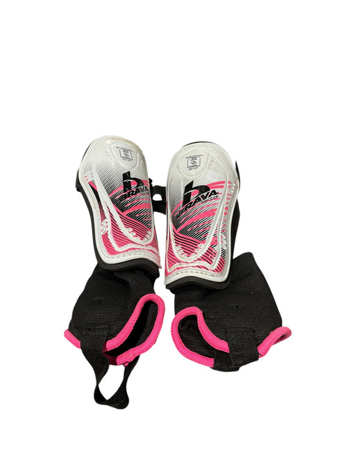 Vist Large View of Product Image Which is Used Brava Soccer Shin Guards Junior White XS