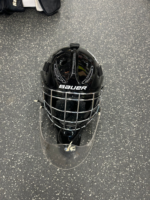 Used Bauer NME 4 Senior Goalie Helmet/Mask Black One Size 11162-S000432479