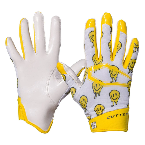 Vist Large View of Product Image Which is New Cutters Rev 5.0 Receiver Football Gloves Smile- Youth MD