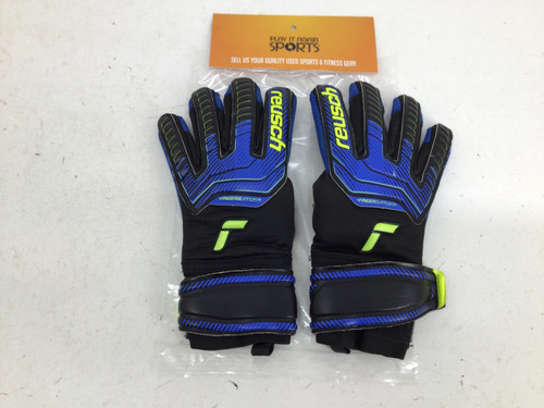 Vist Large View of Product Image Which is Used Reusch ATTRAKT SOFT GRIP SZ UNK KEEPER GLOVES Soccer Goalie Gloves Royal Blue 7 11752-S000067629