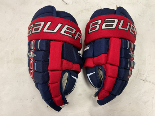 Used Bauer PRO 4-ROLL Senior Gloves Navy Blue And Red 14" 11855-S000188272