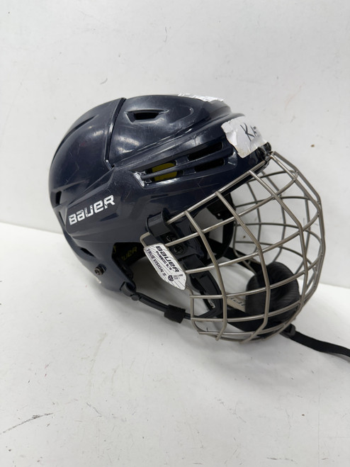 Vist Large View of Product Image Which is Used Bauer RE-AKT NO EAR GUARDS Helmet Cage Combo Navy Blue SM 11891-S000304705