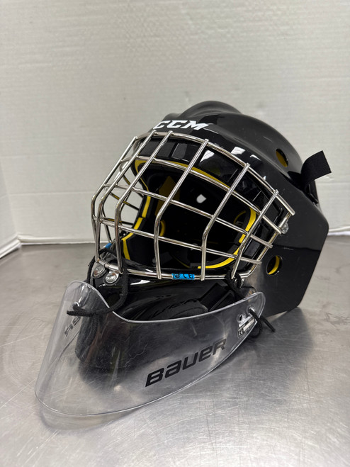 Used CCM AXIS 1.5 W/ DANGLER Junior Goalie Helmet/Mask Black 10558-S000239063