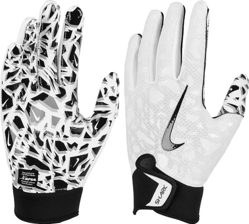 Vist Large View of Product Image Which is New NIKE SHARK 2.0 FB GLOVES-YT MD WHITE/BLACK