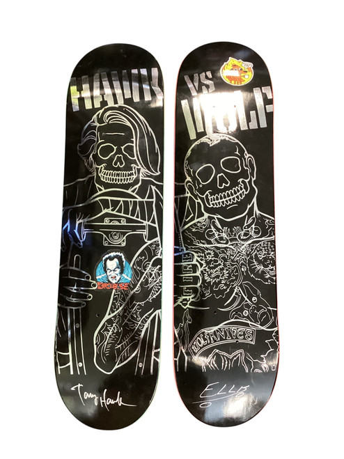 Vist Large View of Product Image Which is Used HAWK VS WOLF SIGNED Skateboard Deck Only Black 8 1/4" 11845-S000031086