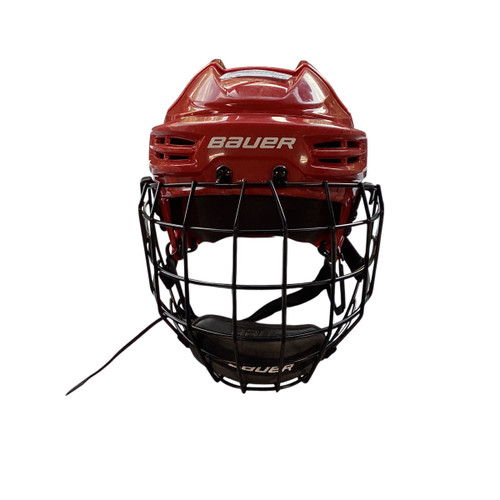 Vist Large View of Product Image Which is Used Bauer PROFILE 2.0 MEDIUM Helmet Cage Combo Red MD 11479-S000399259