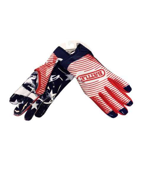 Vist Large View of Product Image Which is Used Battle Sports DOOM 1.0 FB Gloves White/Red/Navy 2X 11768-S000225567