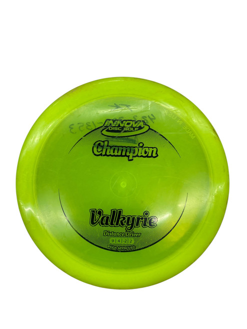 Vist Large View of Product Image Which is Used Innova CHAMPION VALKYRIE Disc Golf Driver Neon Green 11890-S000132934