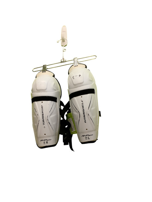 Vist Large View of Product Image Which is Used WinnWell AMP500 Junior Shin Guards White 10" 11686-S000044693