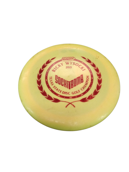 Used Innova SOCKIBOMB TEXAS Disc Golf Driver Yellow 173g 11866-S000026751