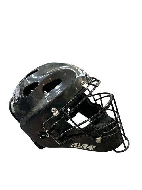 Vist Large View of Product Image Which is Used All Star CATCHERS HELMET 6 1/4-7 Catchers Helmet w/Mask Black SM