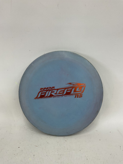 Vist Large View of Product Image Which is Used Innova NEXUS FIREFLY Disc Golf Putter Purple