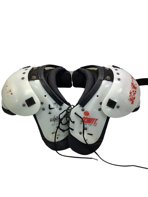 Vist Large View of Product Image Which is Used Schutt JR BLOCKER LARGE FB Shoulder Pads White LG 11347-S000251656