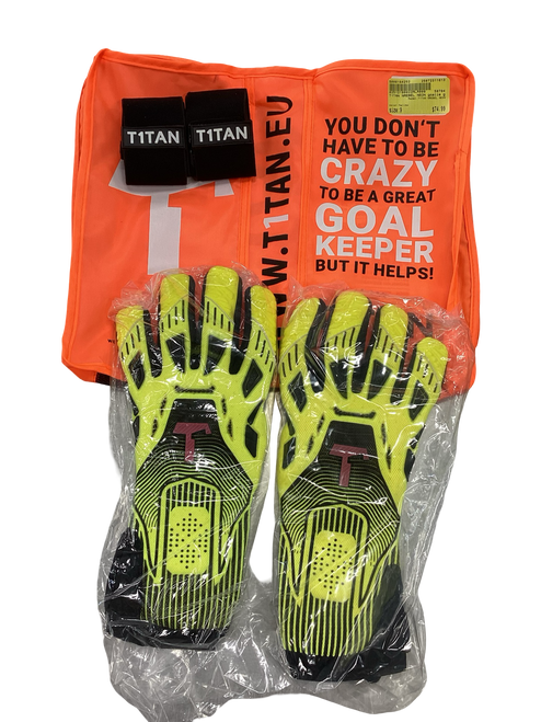 Vist Large View of Product Image Which is Used T1TAN NREBEL NEON Soccer Goalie Gloves Yellow 9 11613-S000164252