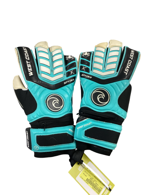 Vist Large View of Product Image Which is Used WEST COAST SPYDER Soccer Goalie Gloves Carolina Blue 8 11613-S000164254