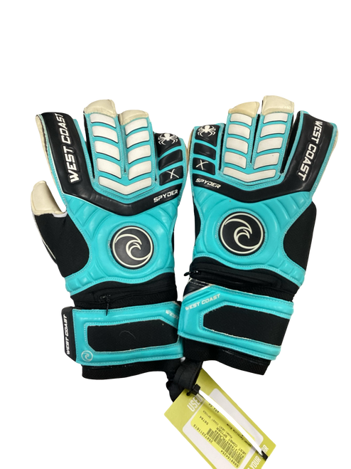 Vist Large View of Product Image Which is Used WEST COAST SPYDER Soccer Goalie Gloves Carolina Blue 8 11613-S000164254