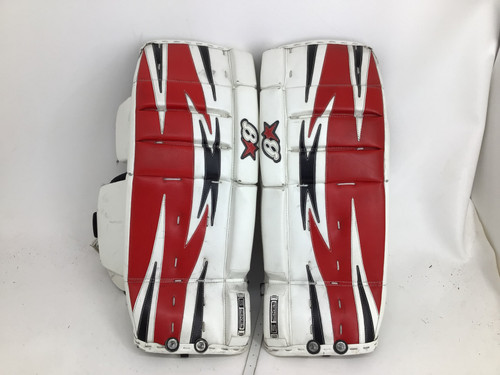 Vist Large View of Product Image Which is Used Brians S SERIES 27 +1IN GOALIE LEG PADS Goalie Leg Pads Junior Red 27" 11752-S000067689