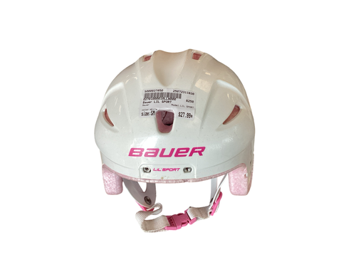Vist Large View of Product Image Which is Used Bauer LIL SPORT Hockey Helmet Only White SM