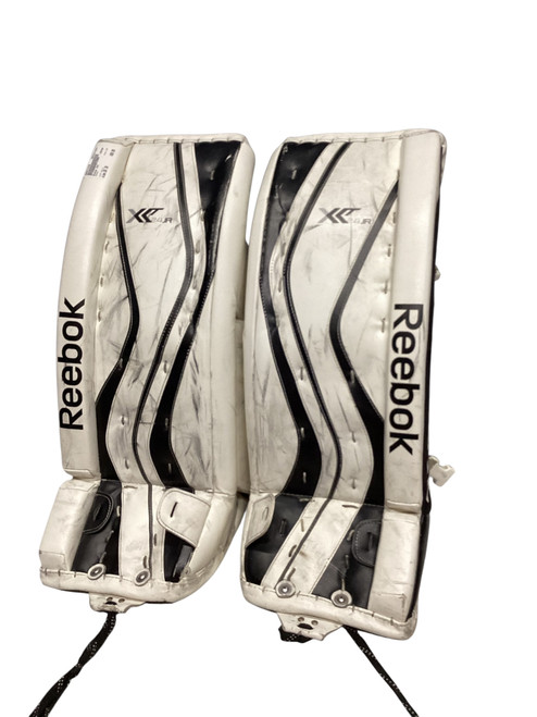 Vist Large View of Product Image Which is Used Reebok X24 Goalie Leg Pads Junior White 26" 11816-S000272339