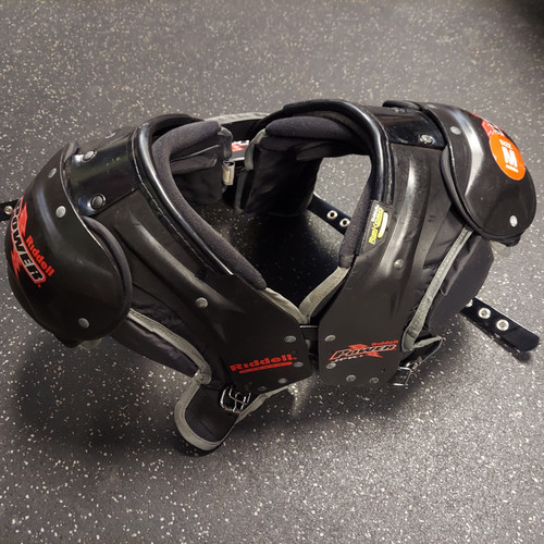 Vist Large View of Product Image Which is Used Riddell POWER FB Shoulder Pads Black MD 11781-S000039696