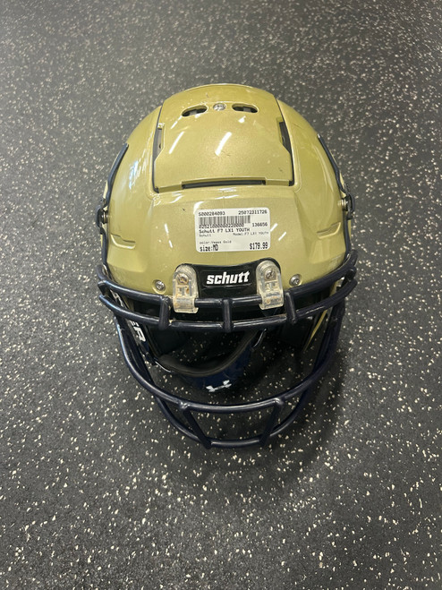 Vist Large View of Product Image Which is Used Schutt F7 LX1 YOUTH FB Helmet Vegas Gold MD 11726-S000284093