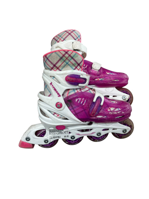 Vist Large View of Product Image Which is Used RollerDerby HARMONY ADJ 3-6 Junior Rec Fitness Skates Pink Adjustable