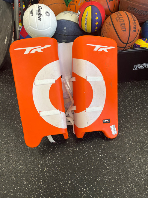 Vist Large View of Product Image Which is Used TK TOTAL FOUR GOALIE LEG PADS FH Shin Guards Orange 20" 11801-S000048732