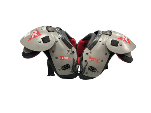 Vist Large View of Product Image Which is Used Riddell X FORCE FB Shoulder Pads Grey Youth