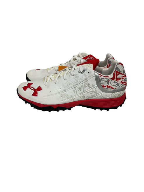 Vist Large View of Product Image Which is Used Under Armour Mens Golf Shoes Red And White Senior 11 11847-S000027936