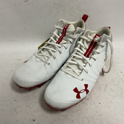 Vist Large View of Product Image Which is Used Under Armour Nitro 3021066-123 Adult FB Cleats White And Red Senior 12 11855-S000188380