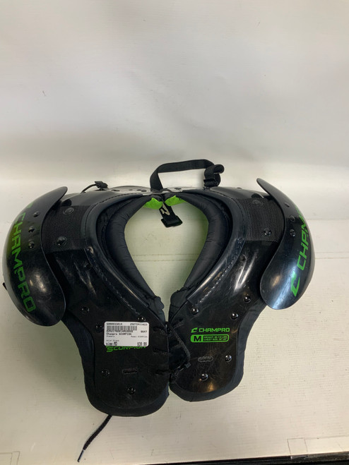 Vist Large View of Product Image Which is Used Champro SCORPION FB Shoulder Pads Black MD 11823-S000033014