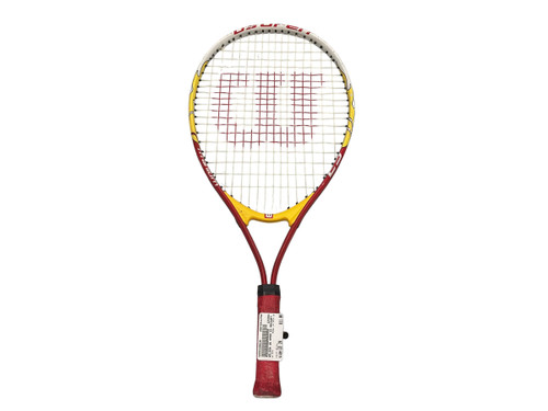 Vist Large View of Product Image Which is Used Wilson US OPEN 23 Junior Tennis Racquet White 23"