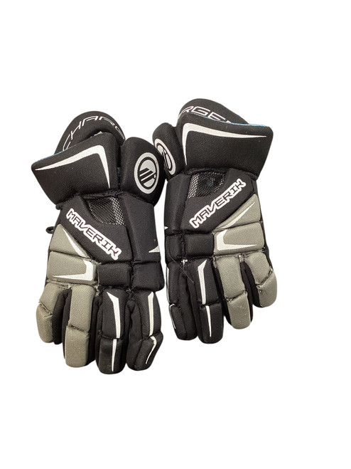 Vist Large View of Product Image Which is Used Maverik CHARGER Lacrosse Gloves Junior Black 12" 11798-S000036602