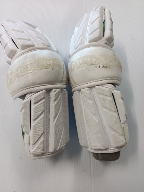 Vist Large View of Product Image Which is Used Maverik MAX Lacrosse Arm Pads/Guards White MD 11779-S000197255