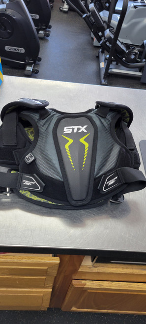 Vist Large View of Product Image Which is Used STX 200+ NOCSAE Lacrosse Shoulder Pads Black SM 11497-S000150540