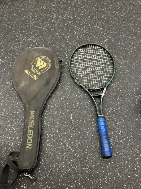 Vist Large View of Product Image Which is Used WIMBLEDON ALL PRO Adult Tennis Racquet Black 4 5/8"