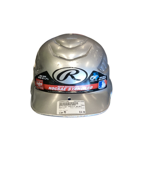 Vist Large View of Product Image Which is Used Rawlings COOLFLO HELMET Batting Helmet No Mask Silver MD