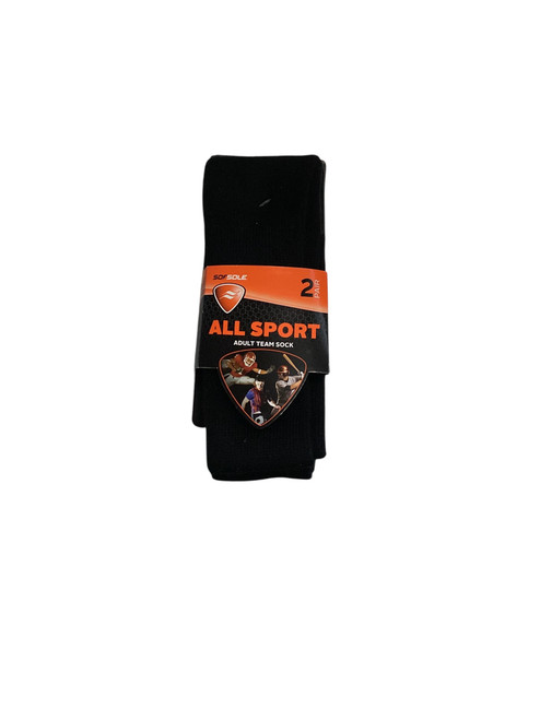 Vist Large View of Product Image Which is Used Sofsole ALL SPORT SCOS 2 PAIR Soccer Socks Black MD 11845-S000031173