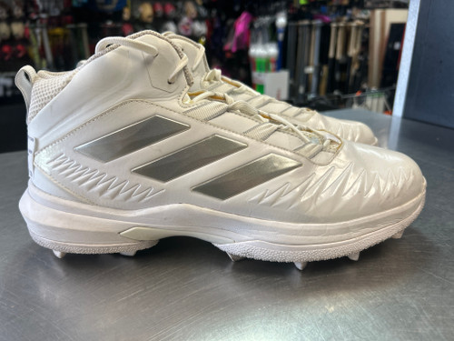 Vist Large View of Product Image Which is Used Adidas Adult FB Cleats White Senior 12.5