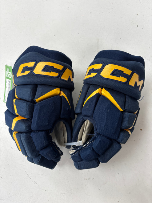 Vist Large View of Product Image Which is Used CCM JETSPEED FT680 Junior Gloves Navy Blue And Yellow 12" 11891-S000304896