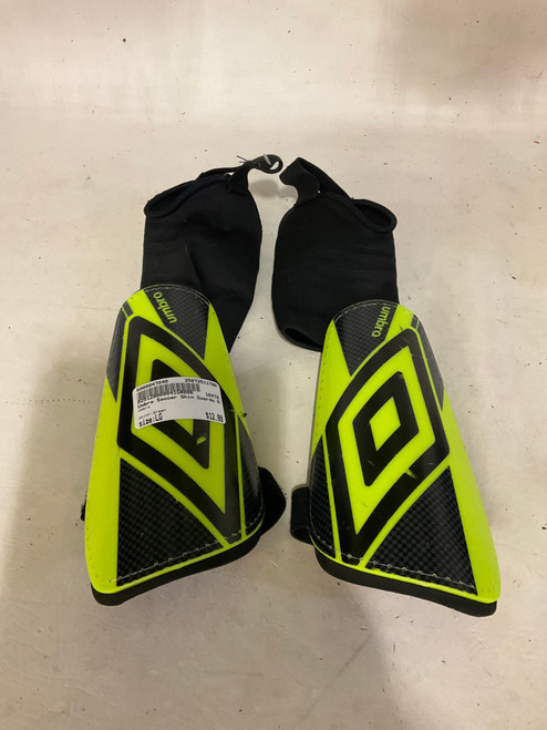 Vist Large View of Product Image Which is Used Umbro Soccer Shin Guards Adult Green LG 11790-S000047040